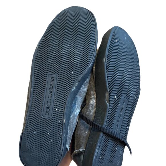 Dolce & Gabbana Men's low Sneakers Cotton Leather US Sz. 9 - Picture 7 of 9